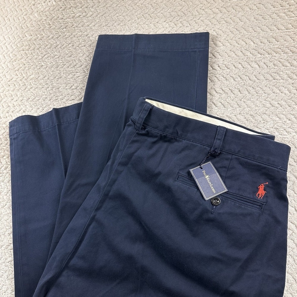 Vintage Polo Ralph Lauren Deadstock Pants Mens 44x32 Navy Chino NWT Golf luxury